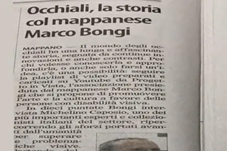 Occhiali, la storia col Mappanese Marco Bongi