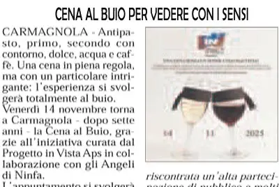 Carmagnola: Cena al Buio per vedere con i sensi
