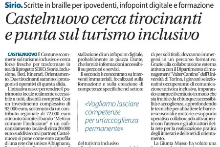 Sirio. Scritte in braille per ipovedenti, infopoint digitale e formazione