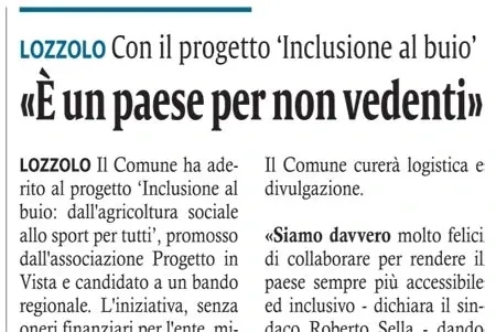 “Inclusione al buio: dall’agricoltura sociale allo sport”